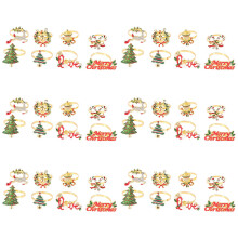 Anneaux de Serviette de Noël - Lot de 36 Anneaux de Porte-Serviettes pour la Décoration de Table de Noël de Vacances Boucle de Serviette de Wapiti
