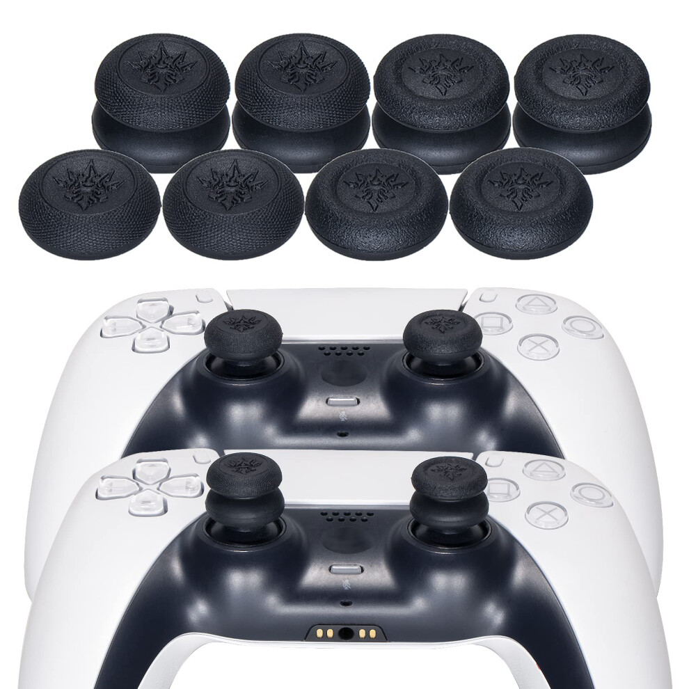 Yorha Laser Carving Silicone Skin For Playstation 5 Controller Ps5 Controller X 1(Purple) With Pro Thumb Grips X 8 Purple 5005641279711