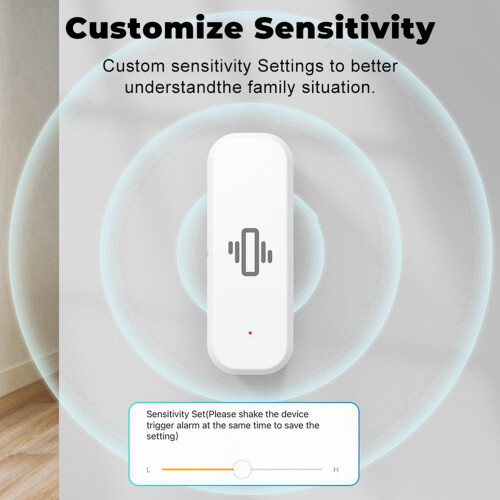 2X Zigbee  Vibration Sensor Detection Tuya  Life APP Notification Real- Motion Vibration Alarm  Home