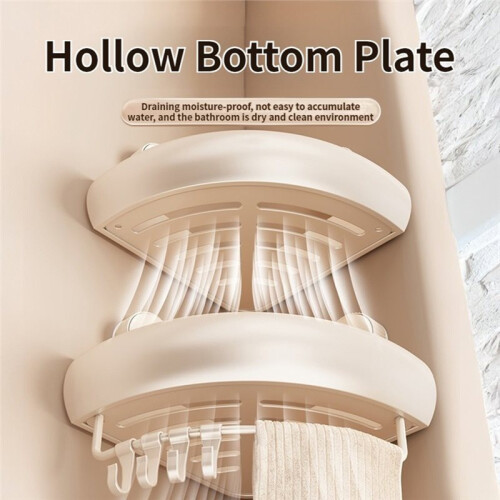 Wall-Mounted Aluminum Bathroom Shelf with No Drill Suction Cup Adhesive 2