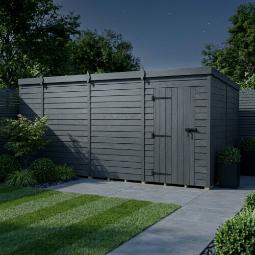 15x8 Pent Composite Shed (Single Door, No Windows) 2