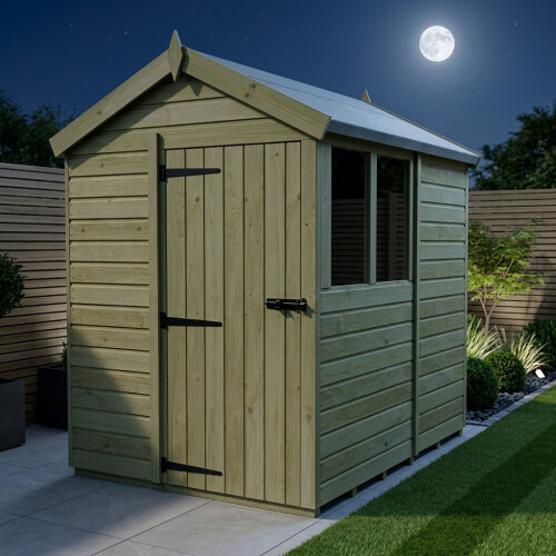 5 x 7 Apex Shed Tanalised (Single Door, With Windows) 2