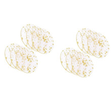 Gold Foil Acrylic Coasters Set of 12 for Drinks Nordic Style Tea Coaster Coffee Cup Insulation Pad for Bowls,9.5cm
