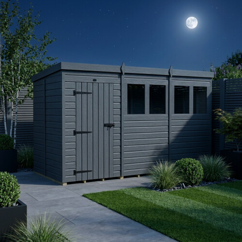 12x5 Pent Composite Shed (Single Door, With Windows) 2