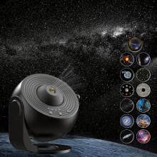 (Black) 1pc 13 in 1 Tiangong Globe with HD Film, Dynamic Globe Creative Galaxy Starry Sky Projection Lamp, Smart Lamp