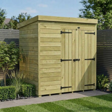 6 x 4 Pent Shed Tanalised (Double Door, No Windows)