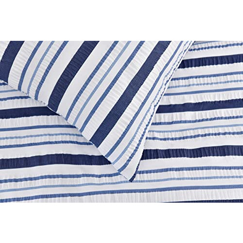 Sleepdown Duvet Cover Set, Navy White, Double 2