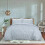 Sleepdown Duvet Cover Set, Polycotton, Green White, Double 2