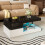 (Black,White) Table basse moderne,LED ambiante,contrôle app/Bluetooth,plateau en verre,finition laquée,salon 4