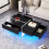 (Black) Table basse laquée, imitation marbre,, salon, LED pilotée par app 2