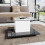 Table basse en verre laqué, table mobile sur roulettes pivotantes 6
