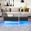 (Black) Table basse laquée, imitation marbre,, salon, LED pilotée par app 8
