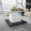 Table basse en verre laqué, table mobile sur roulettes pivotantes 7