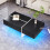 (Black) Table basse laquée, imitation marbre,, salon, LED pilotée par app 9