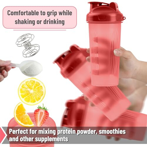 Mr. Pen- Bottiglie Shaker per Proteine, 28 oz, 2 Pezzi, Blu Chiaro & Rosso 2