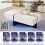 (White) Table basse laquée, imitation marbre,, salon, LED pilotée par app 4