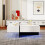 (White) Table basse laquée, imitation marbre,, salon, LED pilotée par app 5