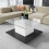 Table basse en verre laqué, table mobile sur roulettes pivotantes 8