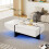 (White) Table basse laquée, imitation marbre,, salon, LED pilotée par app 9