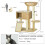 PawHut PawHut Multi-Level Cat Tree with Scratching Post Condo Bed Ramp, 95cm, Beige 3