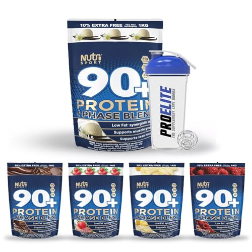 Nutrisport 90+ Protein 908g + Shaker Bottle 2