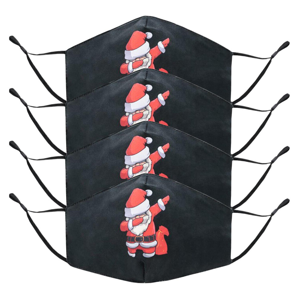 Aquarius 4Pk Termin8 Printed Pattern, Lightweight Breathable, Christmas Design Face Mask