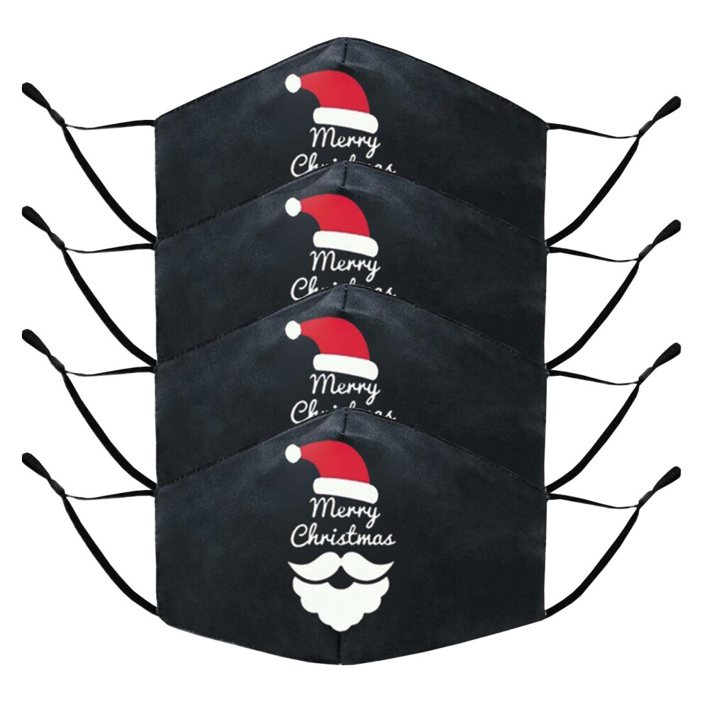 Aquarius 4Pk Termin8 Printed Pattern, Lightweight Breathable, Christmas Design Face Mask