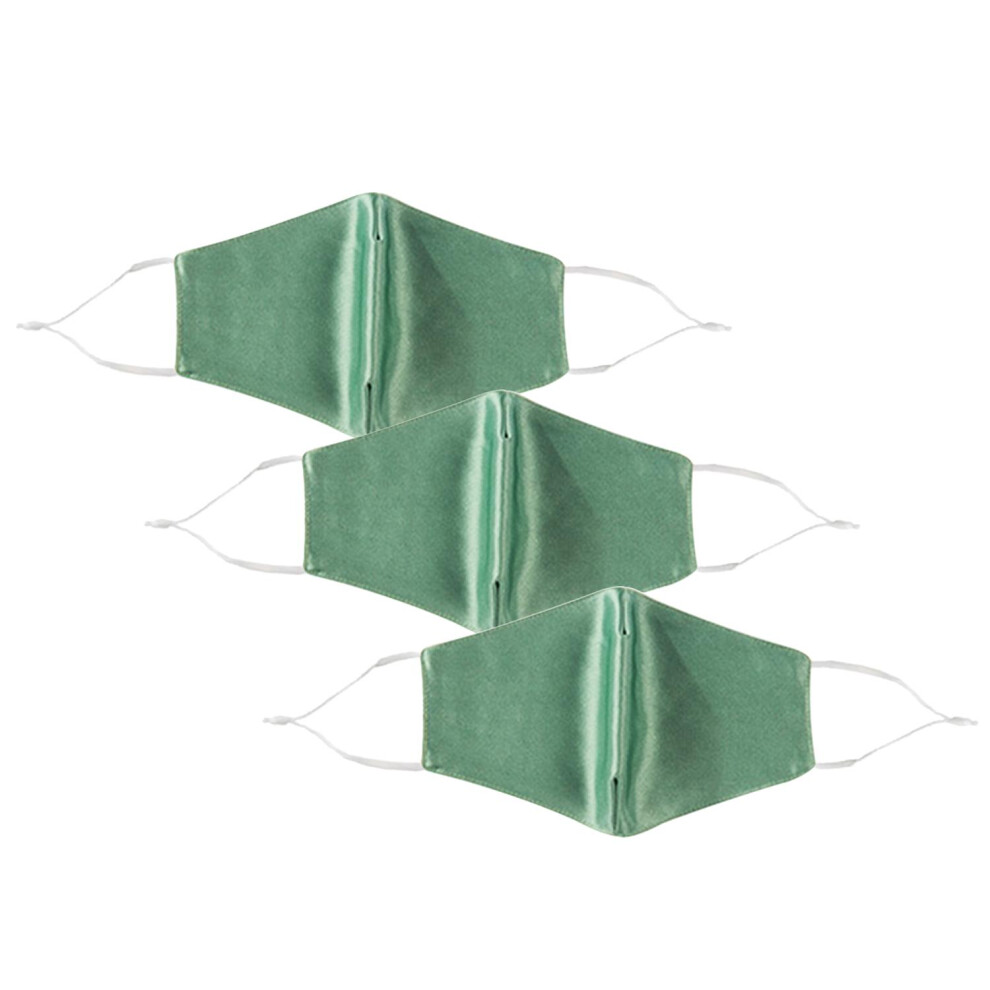 Aquarius 3Pk Termin8 Satinsilk, Lightweight Breathable, Washable&Festival Face Mask, Jade