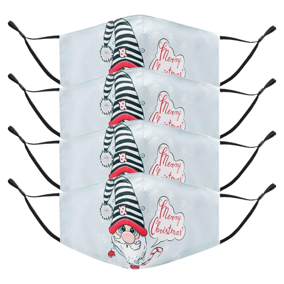 Aquarius 4Pk Termin8 Printed Pattern, Lightweight Breathable, Christmas Design Face Mask