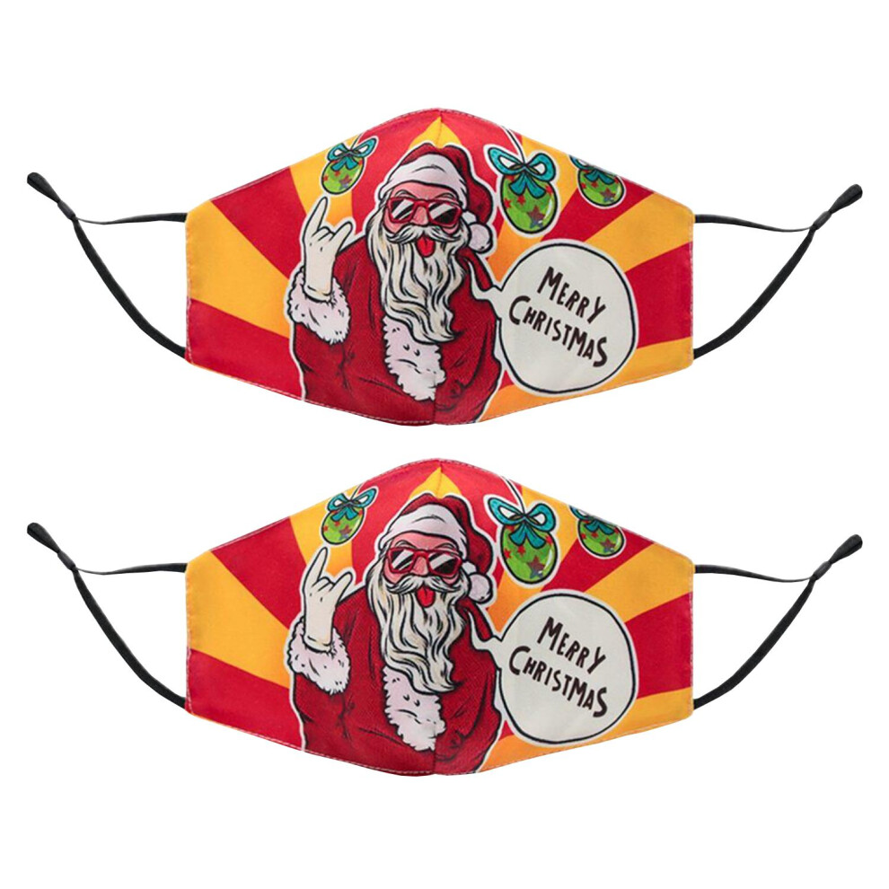 Aquarius 2Pk Termin8 Printed Pattern, Lightweight Breathable, Christmas Design Face Mask