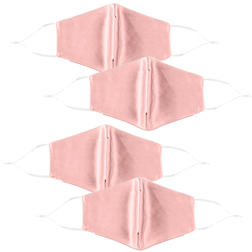 Aquarius 4Pack Termin8 Satin Silk, Lightweight Breathable, Festival Face Mask, Blush Pink