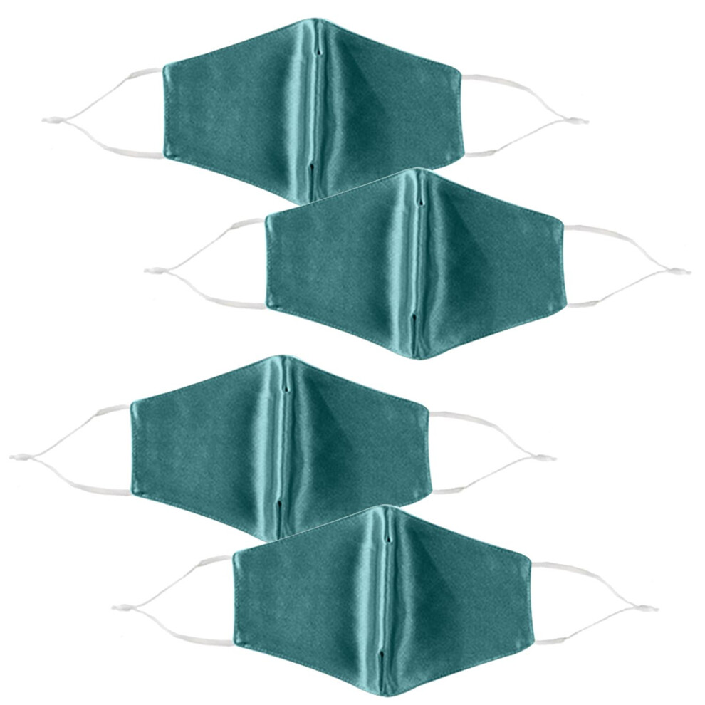 Aquarius 4 Pack Termin8 Satin Silk, Lightweight Breathable, Festival Face Mask, Emerald