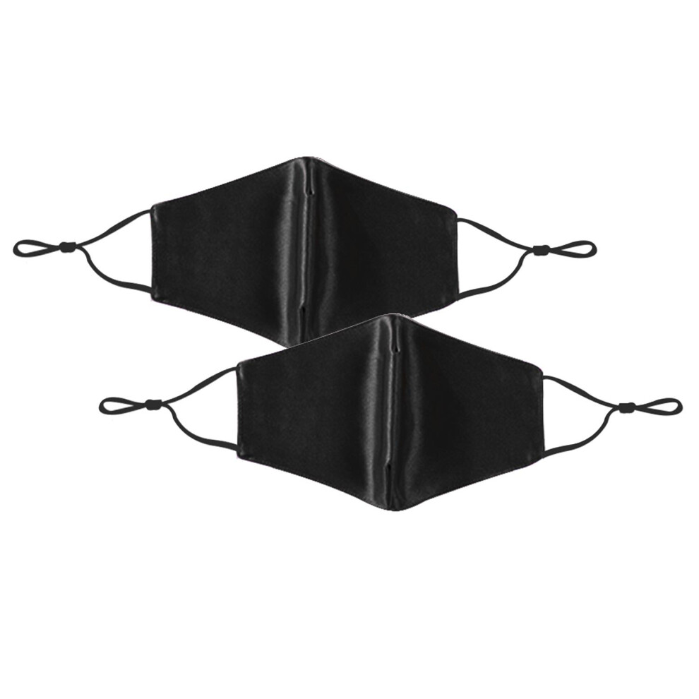 Aquarius 2Pk Termin8 Satinsilk, Lightweight Breathable, Washable&Festival Facemask, Black