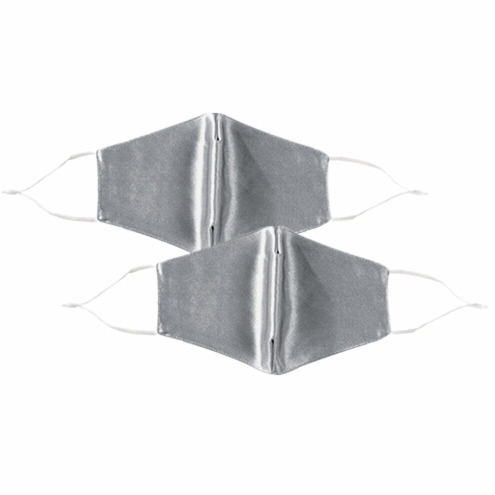 Aquarius 2Pk Termin8 Satin Silk, Lightweight Breathable Festival Face Mask, Grey