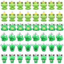 48 PCS Frog Charms for Jewelry Making Bulk Cute Animal Pendants Green Frog Keychain Charms Small Jewelry Making Charms