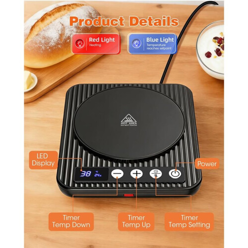 SourdoughStarter Warmer, 21-38 Precise Temperature Control Sourdough Warming Mats,for Home Baking (Black) UK Plug 1