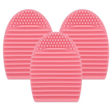 3x Envie Silicone Egg Sponge Scrubber Make-Up Brush Cleaner - Pink