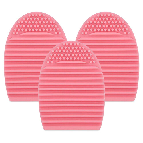 3x Envie Silicone Egg Sponge Scrubber Make-Up Brush Cleaner - Pink