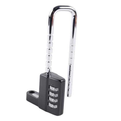 Combination Padlock Outdoor, Waterproof Heavy Duty Padlock with Code, Multifunctional Adjustable Long Padlock- Black