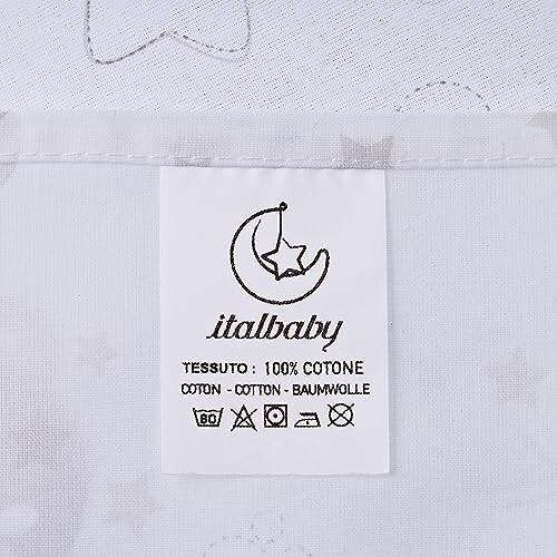 Italbaby 3 Piece Fantasy Cot Sheet, Grey 2