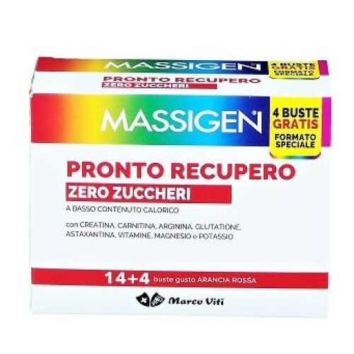 Massigen Pronto Recupero - Zero Zuccheri Integratore, 14 Bustine + 4 Bustine 1