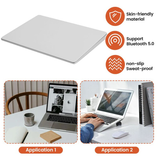 Touchpad Multi-Function Gestures Trackpad Rechargeable Wireless Touchpad for Laptop IOS , White 2