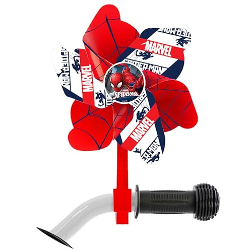 MARVEL Spider-Man Red windmill for bicycle handlebars, scooters, for children (A) 1
