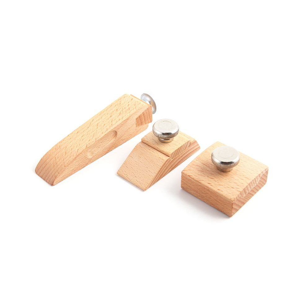 3Pcs Wooden Sandpaper Block Set Square Bevel Wedge Hand Sanding Block Handmade Leather Grinding Polishing Tool 4712762766716
