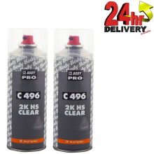 HB Body Professional 2K Clear Coat Lacquer 400ml Clearcoat 2x Aerosol Car Laquer