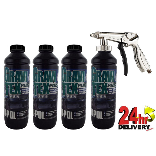 GRAVITEX Stone Chip Black 4L + Underbody Gun