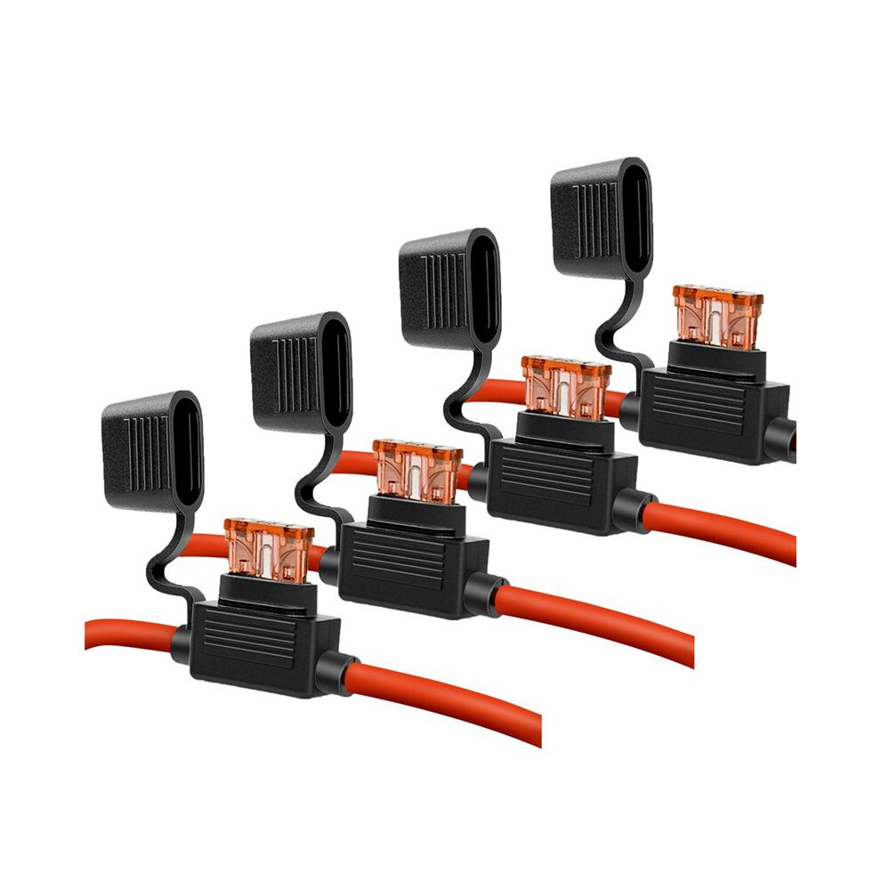 10 Gauge Fuse Holder - 10 Awg Inline Fuse Holder With 40 Amp Atc Blade Fuses (4Pack) Automotive Retrofit Fuse Holder 4713527187234