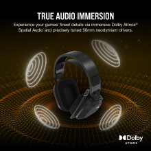Corsair HS80 MAX WIRELESS Multiplatform Gaming Headset with Bluetooth – Dolby Atmos – Broadcast Quality Microphone – iCUE Compatible – PC, Mac