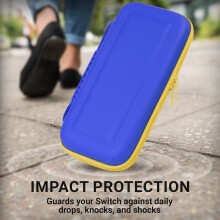 Orzly Carry Case for White Nintendo Switch OLED Console with Accessories and Games Storage Compartment - Easy Clean Case Gift Boxed Edition (Yellow/B