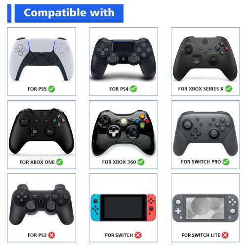 playvital Universal Stand for Xbox Series X/S, PS5/4, Switch Pro Controller - Display Holder in Solid Black 2